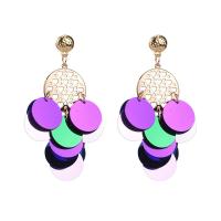 Zinc Alloy Drop Earring, with Sequins, plated, fashion jewelry & for woman 