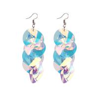 Zinc Alloy Drop Earring, with Sequins, plated, fashion jewelry & for woman, blue 
