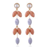 Plastic Pearl Zinc Alloy Earring, with Plastic Pearl & Acrylic, plated, fashion jewelry & for woman 