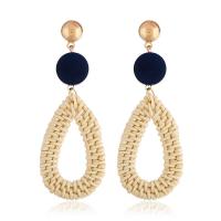 Rattan Earring, Acrylic, with Rattan, plated, fashion jewelry & for woman 