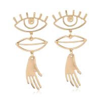 Zinc Alloy Drop Earring, plated, fashion jewelry & for woman & hollow, golden 