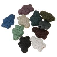 Multicolor Lava Perlen, gemischt, gemischte Farben, 16x21x7mm, Bohrung:ca. 2mm, verkauft von PC