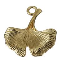 Brass Leaf Pendants, Ginkgo Leaf, fashion jewelry, golden Approx 2.5mm 