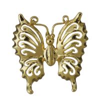 Animal Brass Pendants, Butterfly, fashion jewelry & double-hole & hollow, golden Approx 