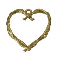 Brass Heart Pendants, golden Approx 1mm 
