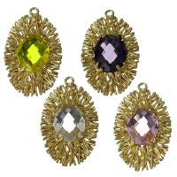 Glass Brass Pendants, with Glass Approx 1.5mm 