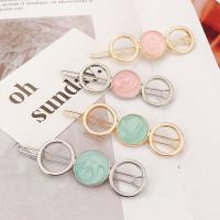 Hair Clip, Zinc Alloy, Flat Round, plated & for woman & enamel & hollow 