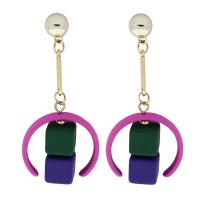 Resin Zinc Alloy Earring, with Resin, gold color plated, fashion jewelry & for woman 