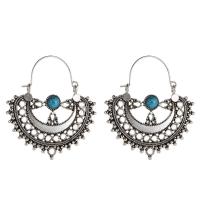 Turquoise Zinc Alloy Earring, with turquoise, plated, vintage & for woman & hollow 