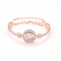 Zinc Alloy Rhinestone Bracelets, with 7cm extender chain, plated, for woman & with rhinestone Approx 5.12 Inch 
