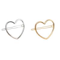 Hair Clip, Zinc Alloy, Heart, plated, fashion jewelry & for woman & hollow 