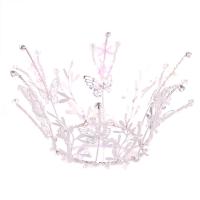 Bridal Tiaras, Zinc Alloy, with Sequins & ABS Plastic Pearl, silver color plated, fashion jewelry & for bridal & with rhinestone 