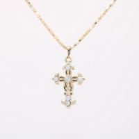 Rhinestone Zinc Alloy Necklace, with Rhinestone, Cross, plated, for woman .5 Inch 