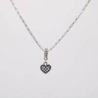 Rhinestone Zinc Alloy Necklace, with Rhinestone, Heart, plated, fashion jewelry & for woman .5 Inch 
