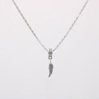 Ожерелье цинкового сплава , цинковый сплав, Форма крыла, плакирован серебром, ювелирные изделия моды & Женский длина:16.5 дюймовый, продается PC