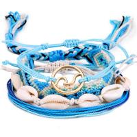 Ciré Nylon Set de bracelet, avec coquille, 4 pièces & Réglable & bijoux de mode & pour femme é, Vendu par fixé