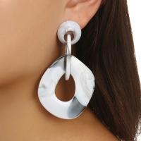 Acrylic Drop Earring, stainless steel post pin, plated, fashion jewelry & for woman 78*43mm 