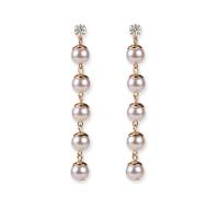 Plastic Pearl Zinc Alloy Earring, with Crystal & Plastic Pearl, plated, fashion jewelry & for woman, golden 