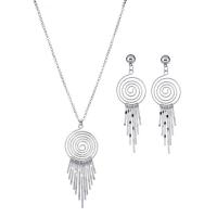Iron Jewelry Set, earring & necklace, plated, 2 pieces & fashion jewelry & for woman 
