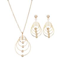 Fashion Zinc Alloy Jewelry Sets, earring & necklace, plated, 2 pieces & fashion jewelry & for woman 
