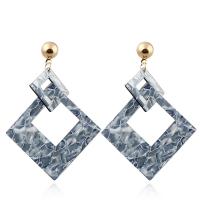 Acrylic Drop Earring, with Zinc Alloy, Rhombus, plated, fashion jewelry & for woman 