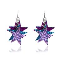 Zinc Alloy Drop Earring, with Sequins, Star, plated, fashion jewelry & for woman 