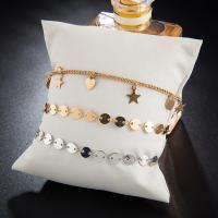 Zinc Alloy Bracelet Set, plated, three pieces & for woman, golden 