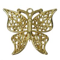 Латунные Подвески в форме животного, Латунь, бабочка, отверстие, Золотой отверстие:Приблизительно 1.5mm, продается PC