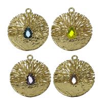 Glass Brass Pendants, with Glass, hollow Approx 1.5mm 