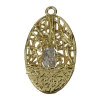 Glass Brass Pendants, with Glass, hollow, golden Approx 1.5mm 