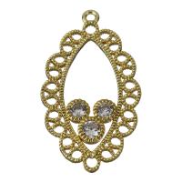 Cubic Zirconia Micro Pave Brass Pendant, micro pave cubic zirconia, golden Approx 1.5mm 