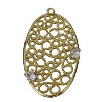 Cubic Zirconia Micro Pave Brass Pendant, micro pave cubic zirconia & hollow, golden Approx 1.5mm 