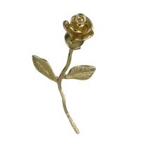 Латунь цветок кулоны, Роуз, Золотой отверстие:Приблизительно 1.5mm, продается PC