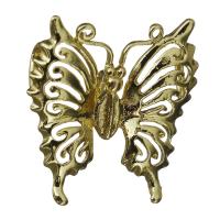 Латунные Подвески в форме животного, Латунь, бабочка, двойное отверстие, Золотой отверстие:Приблизительно 2mm, продается PC