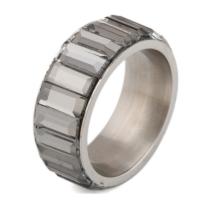 Stainless Steel Finger Ring, with Glass & for woman 8mm, US Ring 