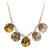 Shell Zinc Alloy Necklace, with Shell, with 3cm extender chain, gold color plated, oval chain & for woman & with rhinestone Approx 18.12 Inch 
