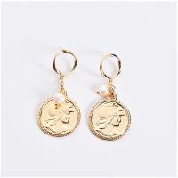 Zinc Alloy Drop Earring, with Freshwater Pearl, gold color plated, Korean style & for woman 