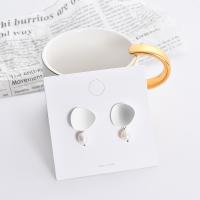 Zinc Alloy Drop Earring, with Freshwater Pearl, plated, Korean style & for woman 