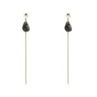 Zinc Alloy Drop Earring, with Natural Stone, gold color plated, Korean style & for woman 