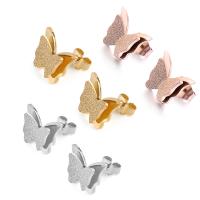 Edelstahl Stud Ohrring, Schmetterling, plattiert, Edelstahl-Ohrmutter & Modeschmuck & für Frau, keine, 12x10mm, verkauft von Paar
