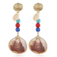 Zinc Alloy Drop Earring, with Shell, Shell, plated, for woman 