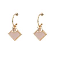 Zinc Alloy Drop Earring, gold color plated, with plastic earnut & Korean style & for woman 