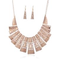 Fashion Zinc Alloy Jewelry Sets, earring & necklace, plated, 2 pieces & for woman 46mm .5 Inch 