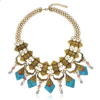 Turquoise Zinc Alloy Necklace, with turquoise, plated, Adjustable & for woman 64mm Inch 