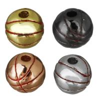 Perlas de esmalte latón, metal, Baloncestobalón, chapado, más colores para la opción, 9x9x9mm, agujero:aproximado 2mm, Vendido por UD