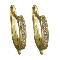 Brass Lever Back Earring Component, gold color plated, with loop & micro pave cubic zirconia 1mm Approx 1.5mm 