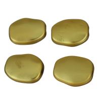 perla de cobre, metal, chapado en color dorado, 11.5x9x4mm, agujero:aproximado 1.5mm, Vendido por UD
