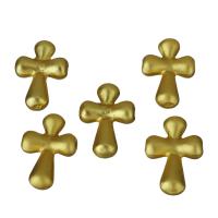 Weinlese Messing Perlen, Kreuz, goldfarben plattiert, 12.5x18x5mm, Bohrung:ca. 2mm, verkauft von PC
