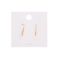 Freshwater Pearl Stud Earring, Zinc Alloy, with Freshwater Pearl, gold color plated, Korean style & for woman, white 