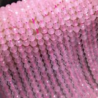Natürliche Rosenquarz Perlen, poliert, DIY & facettierte, Rosa, 5x6mm, Länge:ca. 15 ZollInch, ca. 63PCs/Strang, verkauft von Strang